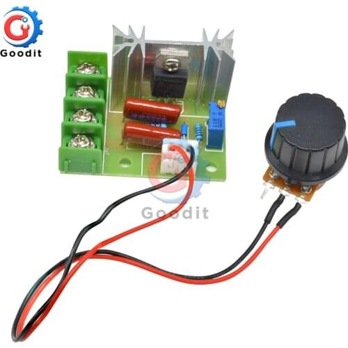 AC 50V-220V 2000W Motor Speed Controller High Power SCR Voltage Regulator Dimming Dimmers Governor Module W/ Potentiometer 110V