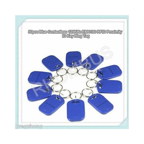 50 pcs EM 4100/4102 125Khz RFID Proximity ID Card Token Tags Key Fobs