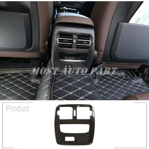 Silver/Black ABS Plastic Carbon Fiber Look Rear Air Outlet Vent Frame Trim For BMW 3 Series G20 G21 2019-2021 1pcs LHD Car Trim