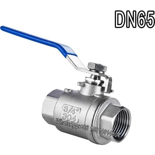 304 Stainless Steel Ball Valve Two-piece Ball Valve,Two-piece Valve,SS 304 DN65 2.5" Internal Thread Ball Valve,Large Flow Valve