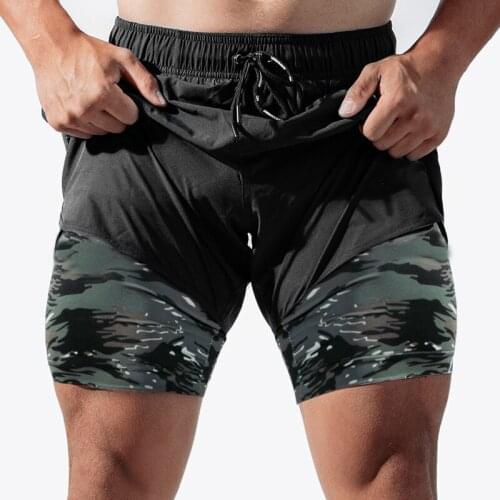 New Mens Shorts Summer Running Sport Short Verano Hombre Men Gym Workout High Quality Nylon Double-Layer Camouflage Shorts