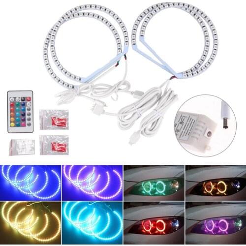 2Pcs LED Angel Eyes Marker Lights Bulbs Multi-Color 5050 RGB Flash SMD Led Angel Eyes Halo Rings For BMW E36 E38 E39 E46