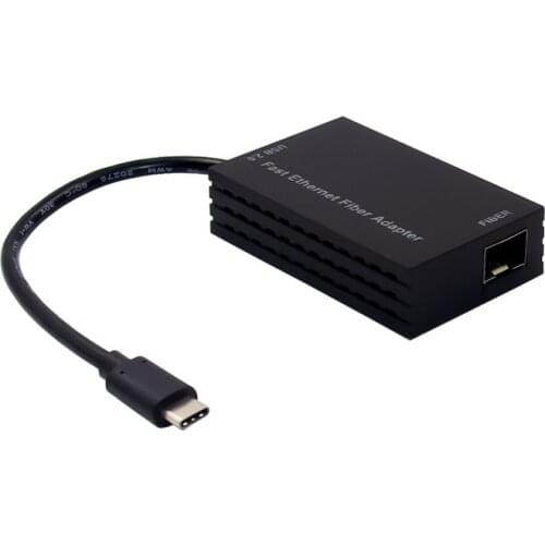 USB 2.0 Fast Ethernet Fiber Adapter Converter Chip AX88772C TYPE-C To SFP LC/SC Port Networking 100Mbps for Desktops Laptops