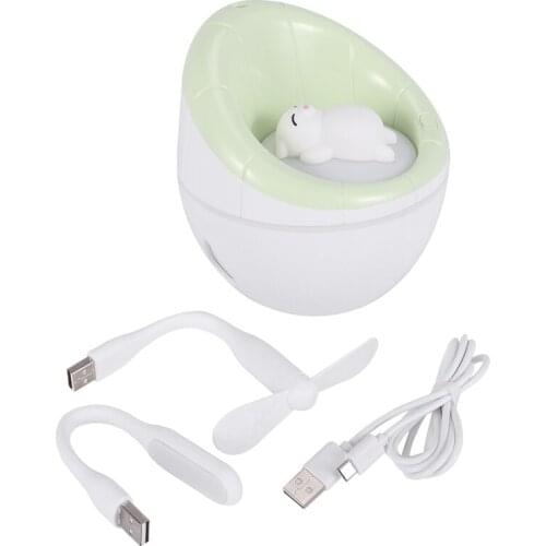 USB Sofa Shape Humidifier, Mini Cool Humidifier 350Ml Water Volume, One Press Shut-Off for Home Office Bedroom (Green)