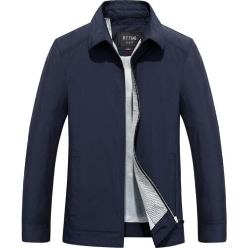 Windbreaker Male Casual Zipper Overcoat Men Slim Fit Turn-down Collar Windproof Jacket Coat