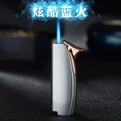 Windproof Torch Pipe Lighter Creative Jet Metal Long Strip Lighter Turbo Butane Gas Inflatable Cigar Cigarette Lighter Outdoor