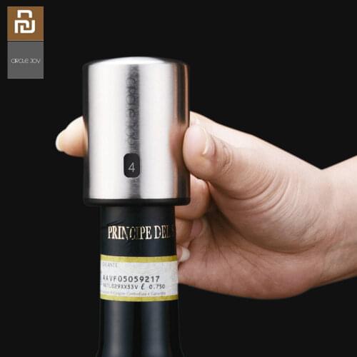 Xiaomi Circle Joy Round Stainless Steel Red Wine Mini Plug Wine Stopper Vacuum Efficient Preservation Memory Integration