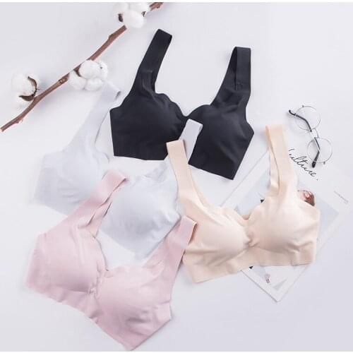 3D Sexy Lingerie Seamless Sport Bra Strapless Top Bra Push Up Bralette Brassiere Women Underwear Vest ice silk sleep top