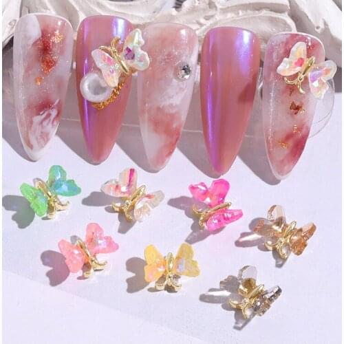 1 Pc Aurora Manicure Butterfly Nails Decoration DIY Handmade Symphony Butterflies Designs Nail Art Tools Holographic Accessories