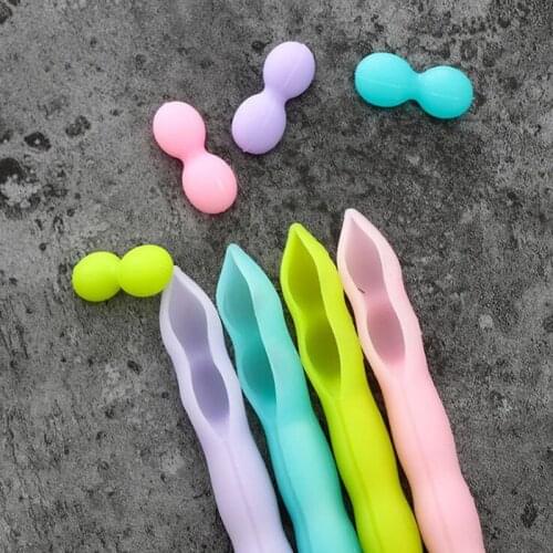 1pc Pea Gelatin Pen Candy Color Soft Silicone Cute Creative Gel Pen Black Ink Pen Student Office Stationery School Supplies