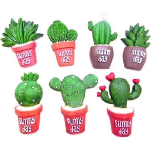 1pc x Plants Cactus Flower Removable Fridge Magnet Sticker Home Kitchen Decor Ornament