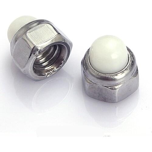 10PCS M5 M6 M8 M10 DIN 986 304 Stainless Steel Fused Domed Nuts Selbstsichernd Metal Self-locking Ball Cap Nut