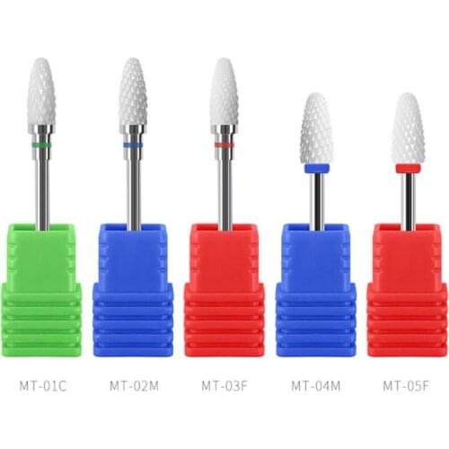 15 Type Ceramic Nail Bit Multiple Grind Teeth For Electric Nail Drill Durable Nail Files Buffer Nail Art Manicure Equipment Tool