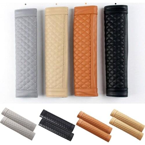 2PCS Stylish Car Safety Seat Belt Faux Leather Car Seat Shoulder Strap Pad Cushion Cover Car Belt Protector for Adults Kids