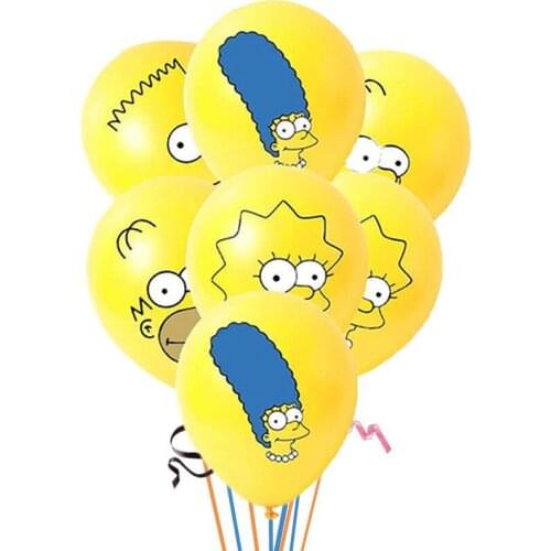 20pcs 12" Cartoon Simpsoned Latex Balloons Funny Cartoon TV Ballon Happy Birthday Party Decorations Boy Girl Kids Toys Globos