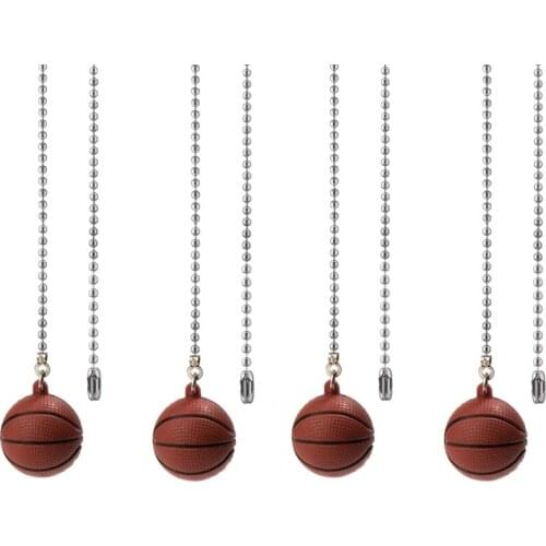 4Pcs Ceiling Fan Pull Chain Ornaments Extension Basketball Light Pull Chains For Ceiling Fans Lights Lamp