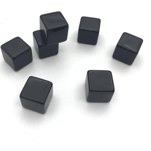 New 16mm Blank DIY 50/100/200 Pcs High-quality Can Carving Children Teaching Dice Acrylic Black Opaque Blank Standard Cube