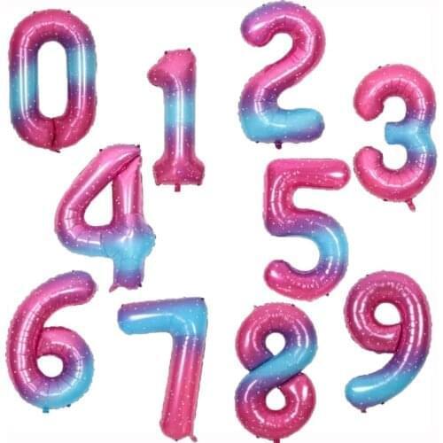 50pcs Big Foil Birthday Balloons Air Helium Number Balloon Figures Happy Birthday Party Decorations Kid Baloons Birthday Balon