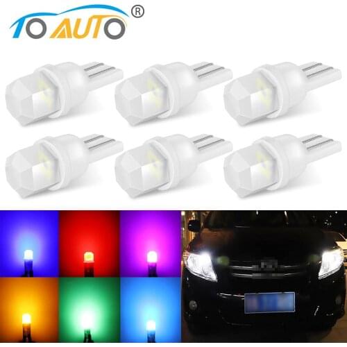6pcs T10 Led 3014 Chips W5W WY5W 168 501 192 Ceramic Led Bulb Car Interior LED Wedge Door Instrument Lights Auto License Plate