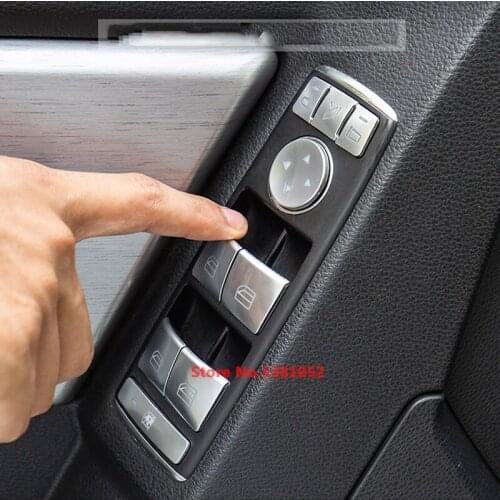 For Mercedes Benz W204 W212 GLA CLA GLK GLE-class Accessories Car Window Glass Lift Button Trim Cover Protection ABS Sticker