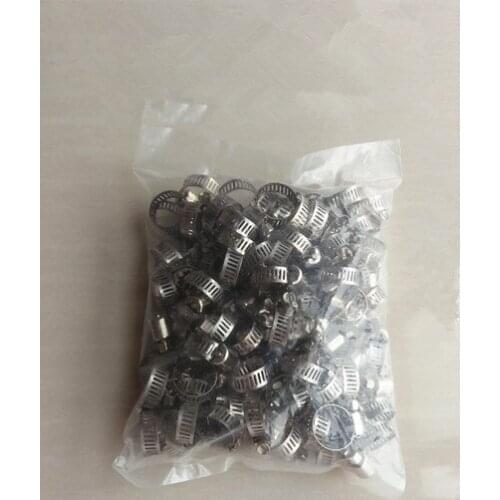 Free shipping 50pcs 10-16mm Stainless Steel Adjustable Drive Hose Clamps Fuel Line Clip