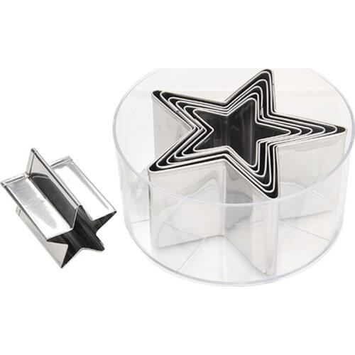 2set/lot)Free Shipping FDA High Quality Stainless Steel Star Shape Cake Cutters Molds set HB0295