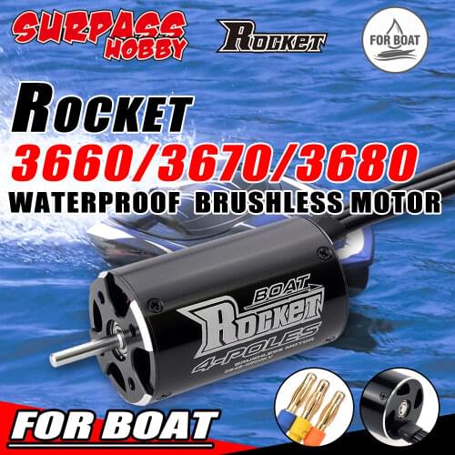 SURPASS HOBBY Rocket Rc Boat Brushless Motor 3660 2670 3680 4 Pole 800mm-1000mm for RC Boat Car Blast Feilun Trx4 Defender