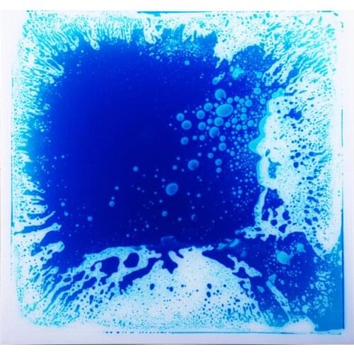 Colorful Liquid Floor Tile 19.7''x19.7'' Ground Tile for Bar Nightclub Decoration, 6-Pieces 16 Sq.Ft Blue Floor Tiles