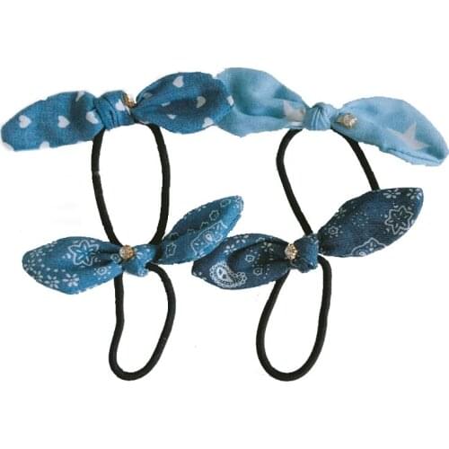 Denim pony hair holder elastic hair bands headband hair accessory