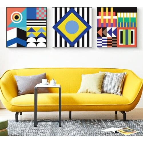 Geometric Abstract Poster Colorful Design Canvas Painting Wall Art Prints Picture for Gallery Living Room Interior Home Decor