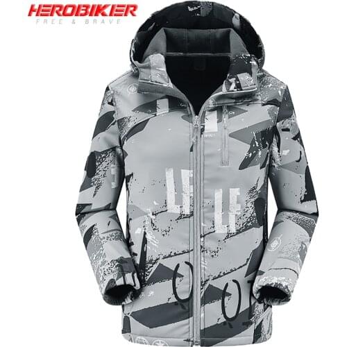 HEROBIKER Winter Jacket Man Motorcycle Jacket Hiking Skiing Windproof Moto Rainproof Fleece Cotton Chaqueta Hooded Jaqueta