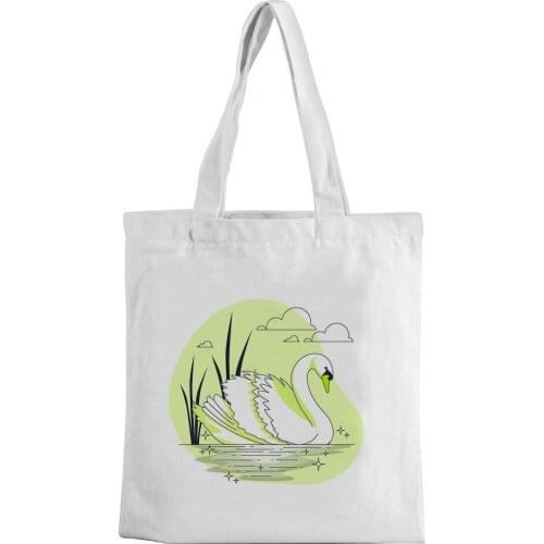 Canvas bag cartoon picture printed canvas bag casual white shoulder bag fashion tote bag environmentally friendly shopping bag