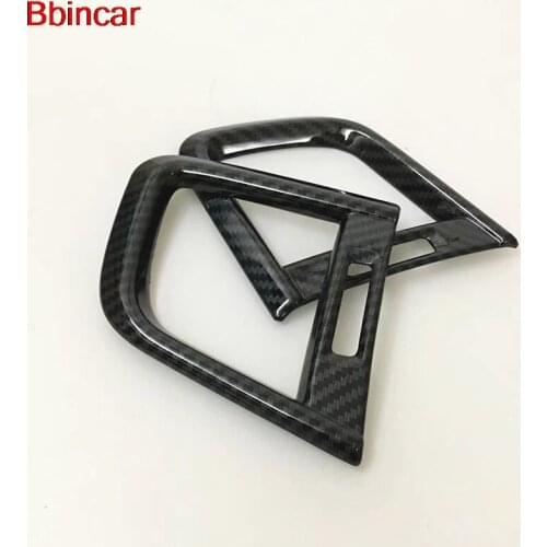 Bbincar ABS Chrome or ABS Carbon Fiber Paint Front Interior Air conditioning Outlet Vent Trim 2pcs For HONDA CRV CR-V 2017 2018