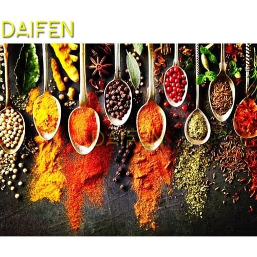 Round Diamond mosaic DIY 3D Diamond painting Cross stitch Full Square Diamond embroidery Spoon fruit Paprika pepper Kitchenware