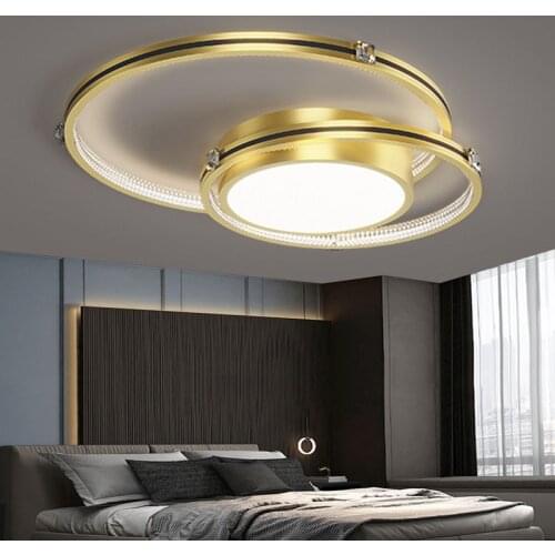Nordic Black Gold Luster Square LED Ceiling Lamp for Bedroom Living Dining Room Kitchen Hallway Minimalist Home Indoor Lighting