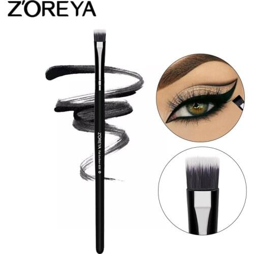 Hot Selling ZOREYA White Head Black Background Artificial Fiber Makeup Brush Wooden Handle Eyeliner Brush 859 Cosmetic Gift