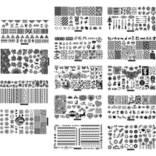 Fashion Nail Art Template Multi-style Nails Art Stainless Steel Stencil Templates Manicure Salon Tools