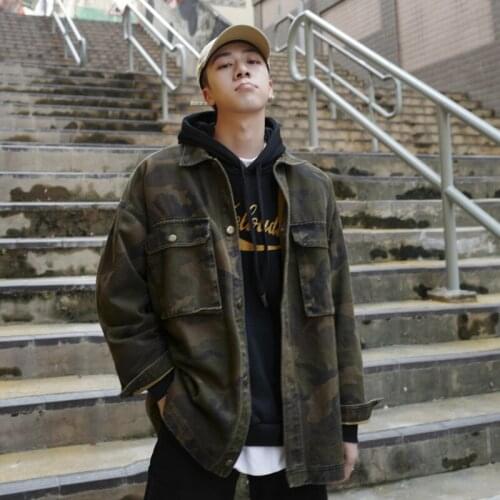 Male Hip Hop Autumn Camouflage Jackets Coats Men Streetwear Camo Jackets 2021 Mens Korean Pockets Windbreaker Harajuku