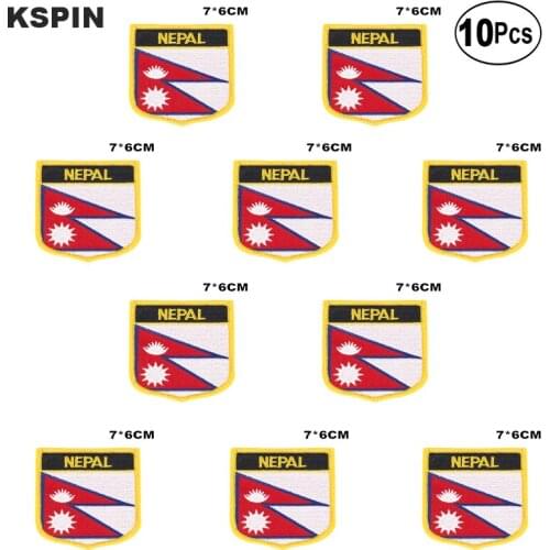 Nepal Flag Embroidery Patches Iron on Saw on Transfer patches Sewing Applications for Clothes in Home&Garden
