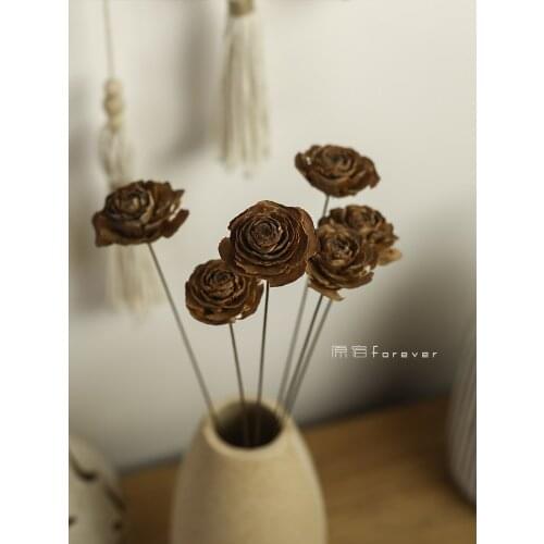 Natural Plant Real Flower Imported Dried Flower Mori Retro B & B Soft Decoration Decorative Wood Rose Flower Arrangement
