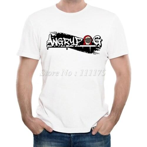 New Arrivals 2019 Mens Summer Funny Angry Pug Printed T Shirt Cool Tops High Quality Casual Tee