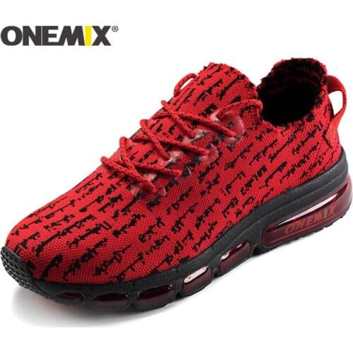 Onemix men running shoes sneakers damping cushion for outdoor jogging walking shoes for men sneakers lightweight knit mesh vamp