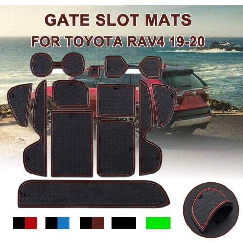 Anti-Slip Mat for Phone Gate Slot Mats Cup Rubber Pads Rug Car Accessories Stickers for RAV 4 50 for Toyota RAV4 2019-2020 XA50