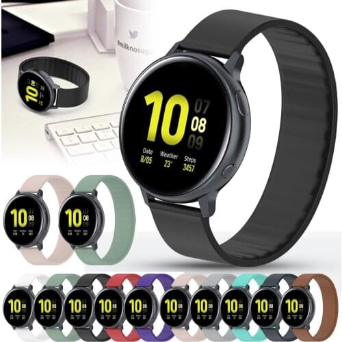 Solo Loop For Samsung galaxy watch Active 2 40mm 44mm Strap Elastic Belt Silicone Bracelet Wristband Watchbands 20mm Watch Band