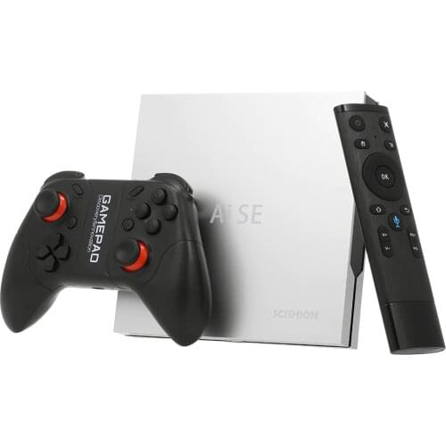 SCISHION Ai SE RK3399 Android 7.1 Smart Game TV Box 4G+64G 4K H.265 Multimedia Video Player w/ Gamepad 5G/2.4G WiFi RJ45 Type-C