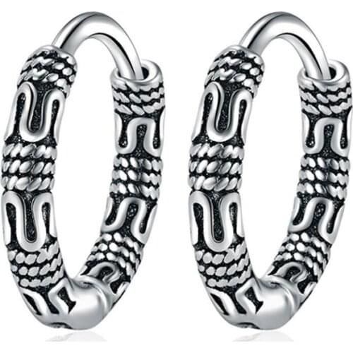 KOFSAC New Vintage Earrings For Women 925 Sterling Silver Trendy Jewelry Chic Hemp Rope Earring Lady Party Accessories Girl Gift