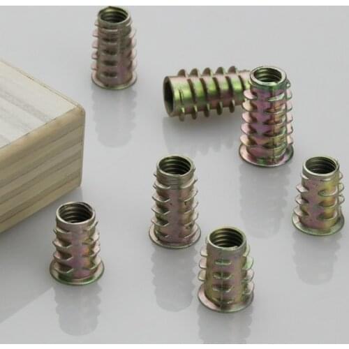 M4 x 8 10 15mm Zinc Alloy Furniture Hex Drive Head Nut Wood Insert pre embedded Insert nut wood plate bolt chair bed connector