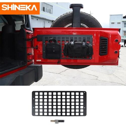 SHINEKA Car Rear Tailgate Storage Racks Trunk Cargo Shelf Aluminum Alloy Luggage Storage Carrier For Jeep Wrangler JK 2007-2017