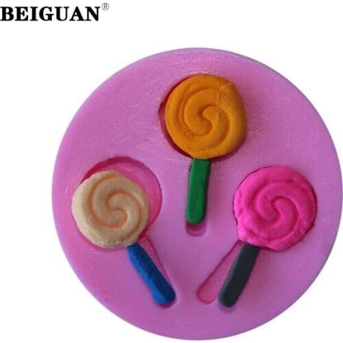 Lollipop shape 3D silicone Mould Cartoon Figre/cake tools Soap Mold fondant Sugar craft Cake Decoration Cookware tools
