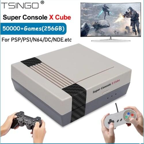 TSINGO Retro Video Game Console Super Console X Cubewith 2.4G Wireless Gamepad Controller 50000+ Games 4KHD For PS1/PSP/N64/DC